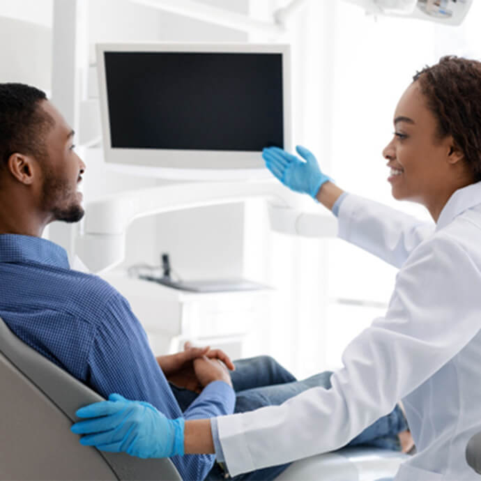 Smart TV being used at an appointment with a dentist in Longmont