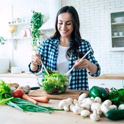 woman eating healthy food in Longmont