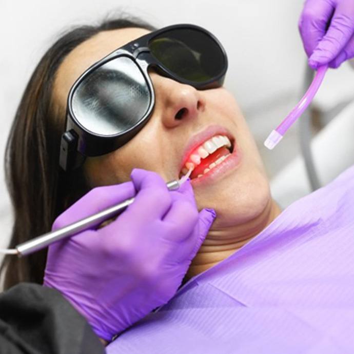 patient undergoing LAPIP surgery to save dental implants