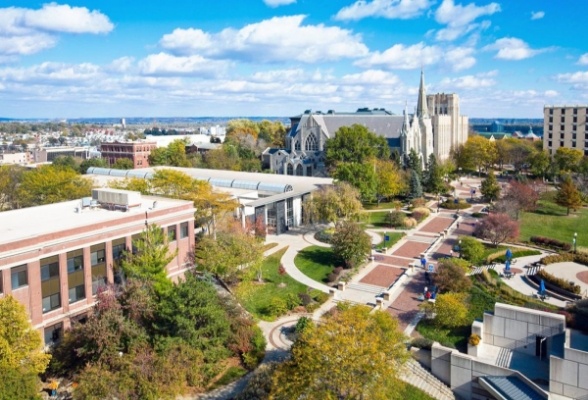 Aerial view of Creighton University campus