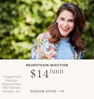 Smiling woman over text for neurotoxin special