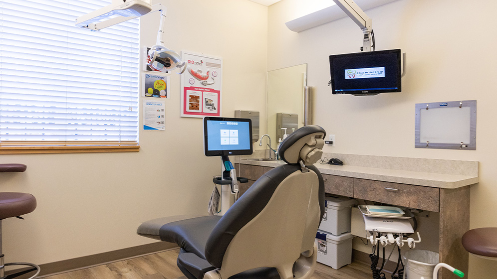 Hallway to dental treatment rooms