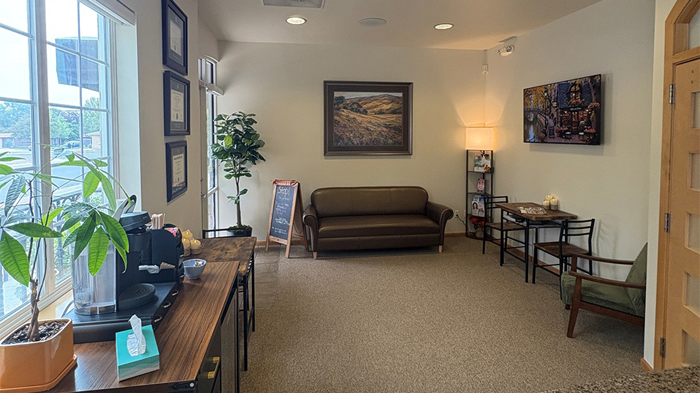 Hallway to dental treatment rooms