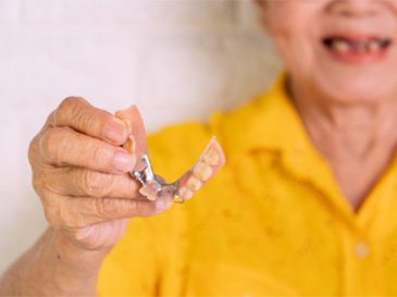 person with chipped tooth
