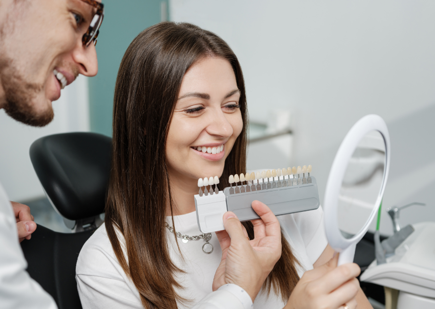 Woman being fitted for veneers